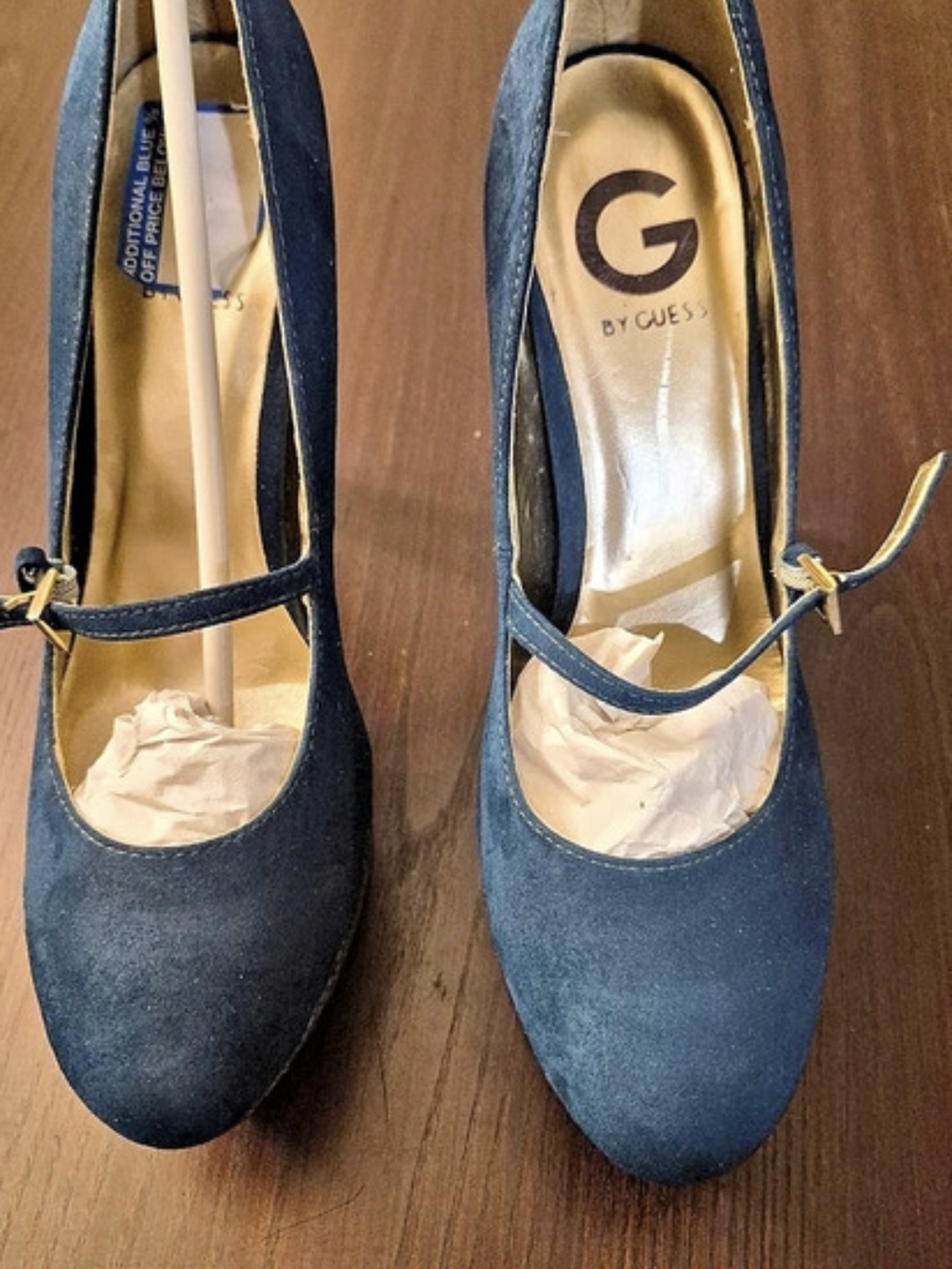Guess Turquoise Blue Platform Mary Jane Heels